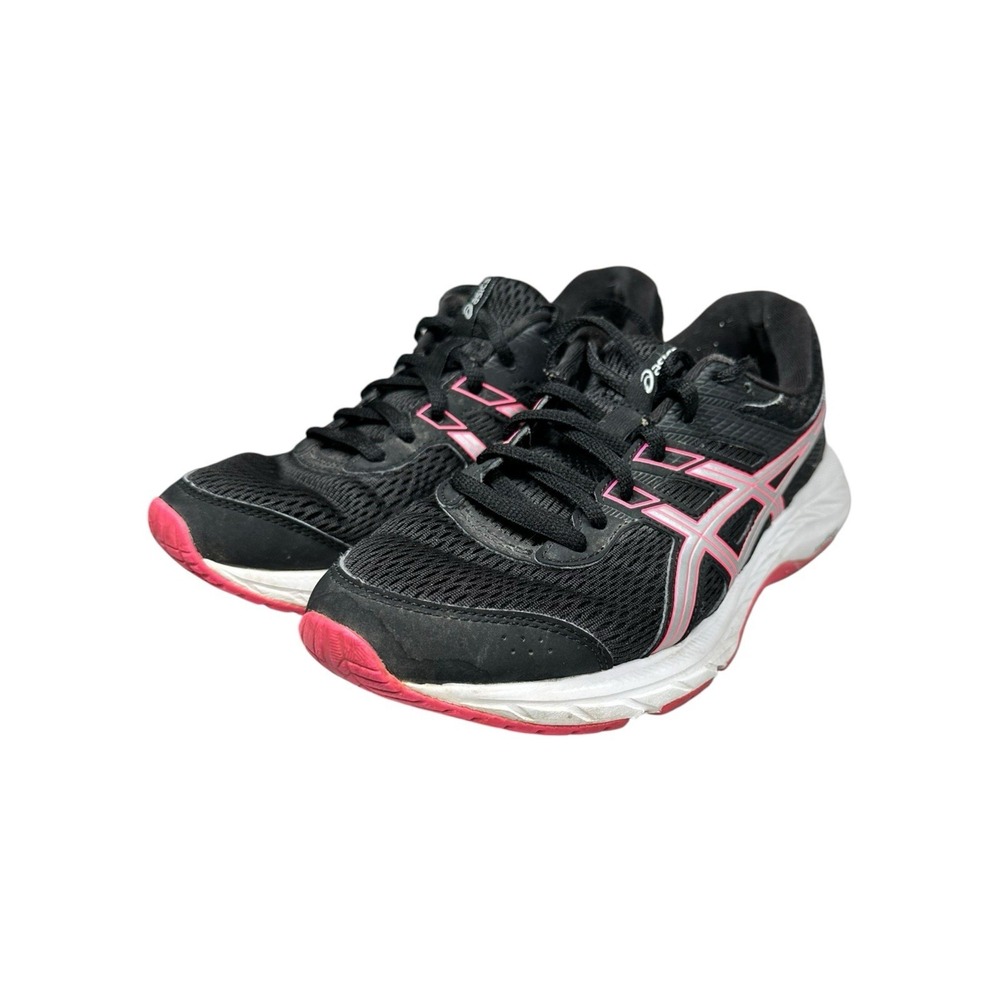 Asics Shoes Womens 6.5 Gel-Contend 6 Running Sneakers Black Mesh Logo 1012A570 - Picture 3 of 11